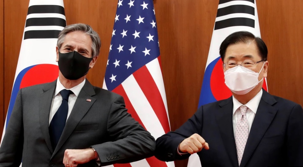 美高官抵达亚洲之行最后一站韩国 朝鲜沉默