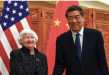 耶伦分别会晤何立峰和王伟中