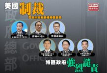 美国新增制裁6名中港高官 中國外交部及港府強烈譴責