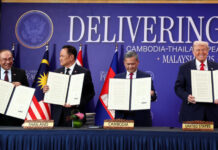 特朗普抵吉隆坡訪問 特朗普與馬泰柬三國簽署貿易和關鍵礦產協議 並簽泰柬停火協議 三國關稅19%